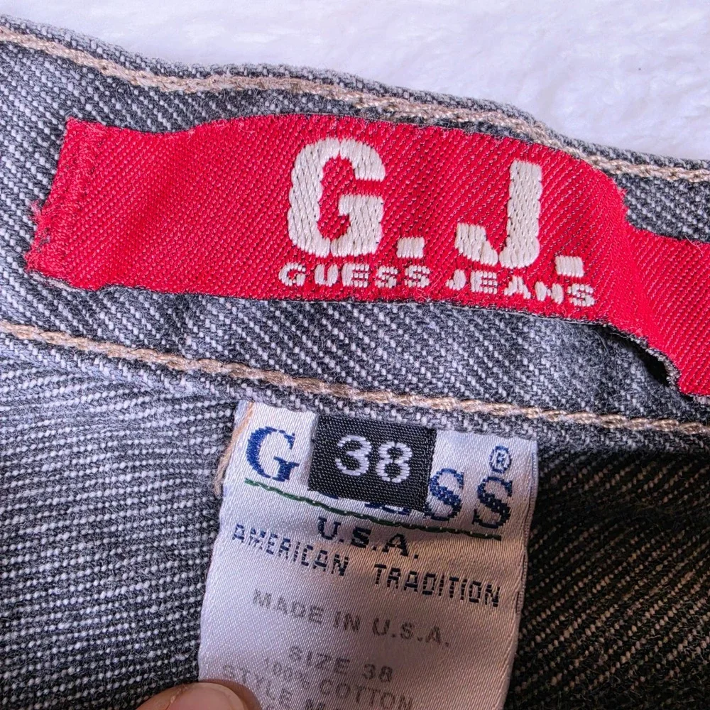 Guess VTG Made In USA Carpenter Men 38 Denim Shorts D67-62W Hammer Loop Utility